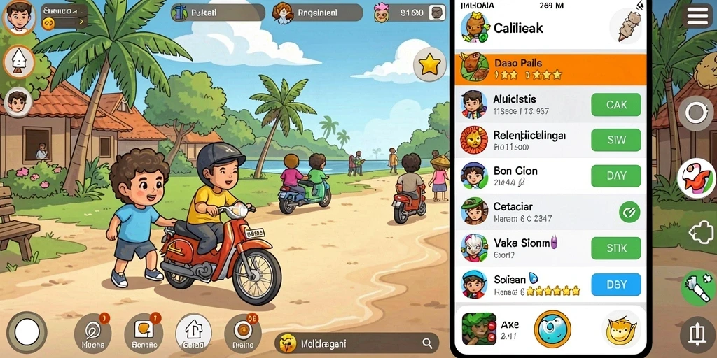 Fitur komunitas untuk berinteraksi dengan pemain lain.